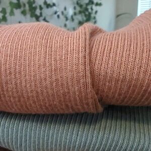 Ribbed Orange and Sage Crop Top Bundle